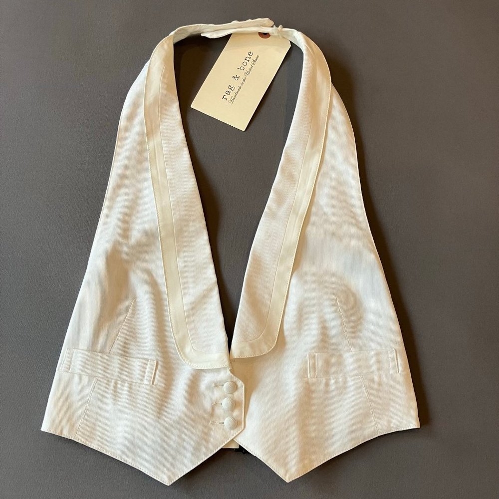 Rag & bone white casino waistcoat W08S1407